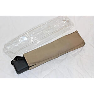 New Beige Tan Pop-Up Umbrella in Clear Pouch